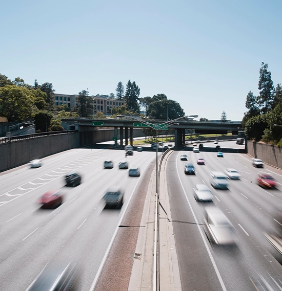 Busy highway in Perth, Australia with blurred motion cars