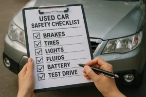 Used car safety checklist when buying